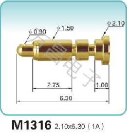M1316 2.10x6.30(1A)弹簧顶针 pogopin   探针  磁吸式弹簧针