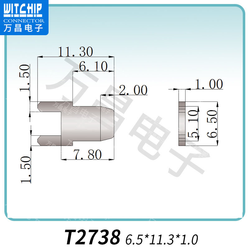 T2738 6.5×11.3×1.0 